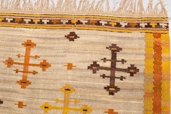 Märta Måås-Fjetterström, a drape, "Gula Dubbelkorset", flat weave, ca 235,5-239 x 154-155,5 cm, signed MMF.