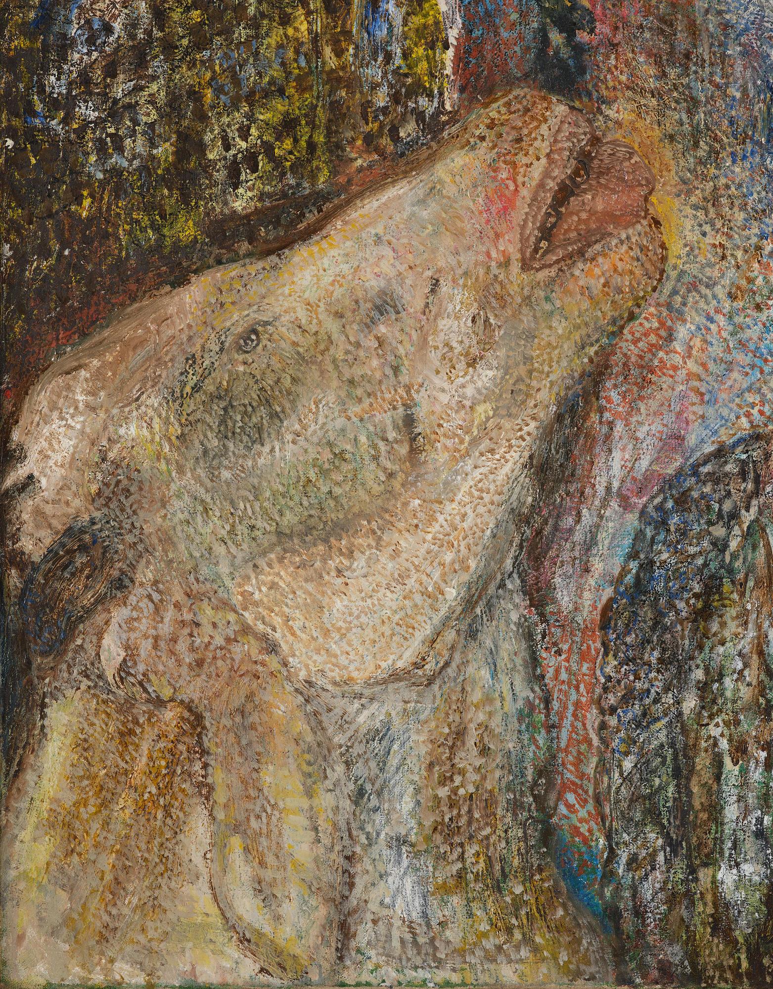Jayashree Chakravarty, "Affection", signed and dated 1987 verso.