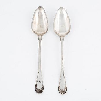 Adol fZethelius, a pair of silver spoons, Stockholm, 1810.