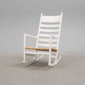 A 'CH-45' rocking chair by Hans J Wegner, Carl Hansen, Odense, Denmark.