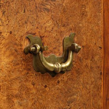 A Swedish late baroque burr-alder cabinet, first part 18th century.