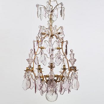 A Louis XV 18th century nine-light chandelier.