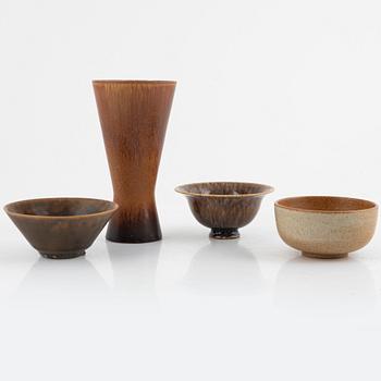 A vase and three bowls, including Carl-Harry Stålhane, Rörstrand.