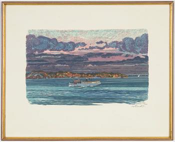 Roland Svensson, lithograph in colours, signed and numbered 123/310.