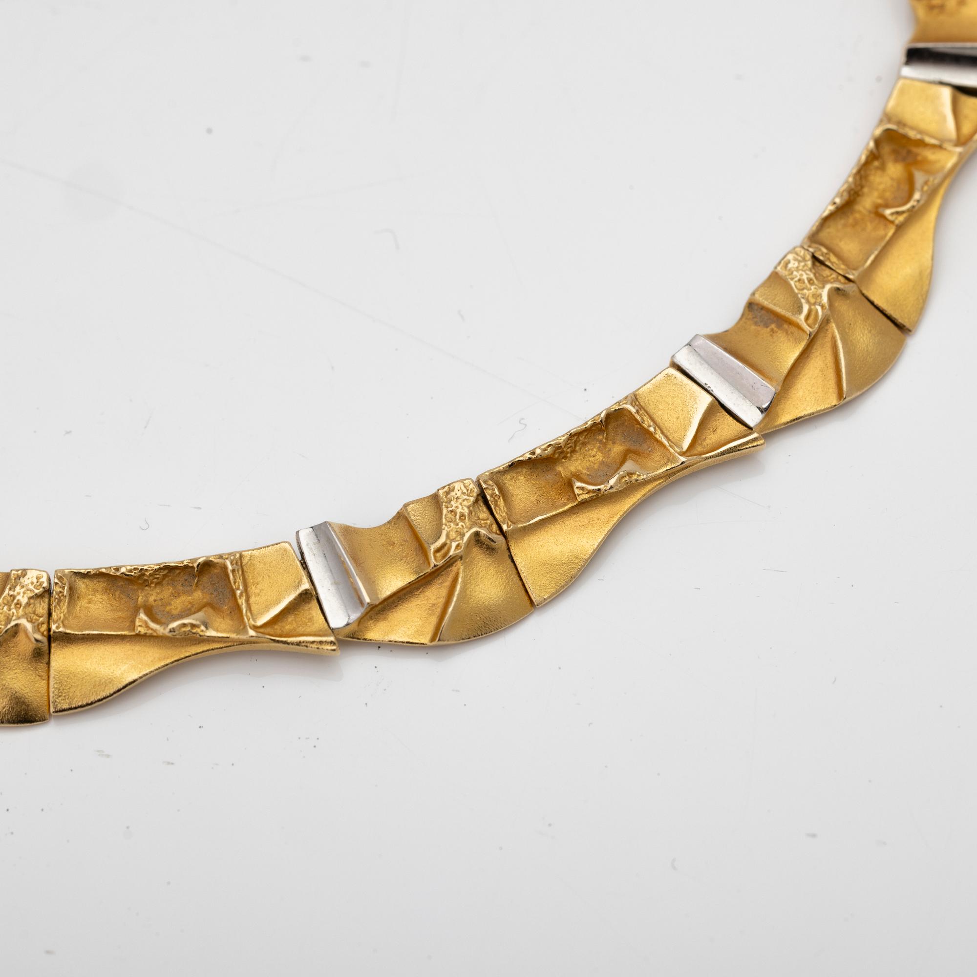 Björn Weckström, Collier, 18k guld och platina för Lapponia, Finland, 1993.