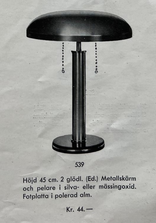 Boréns, a rare table lamp model "539", Borås, 1940s.