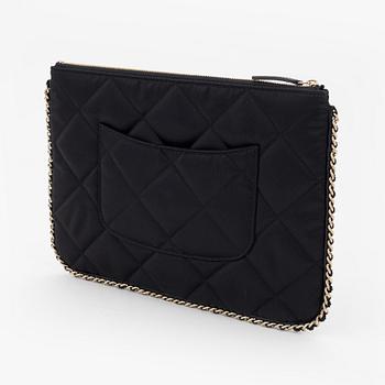 Chanel, a black satin clutch, 2021.