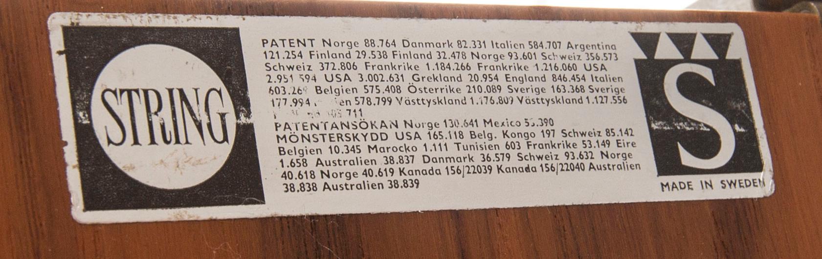 A Nils Strinning teak book shelf later part of the 20th century.