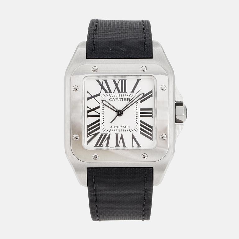 CARTIER, Santos 100, armbandsur, 38 x 38(51) mm.