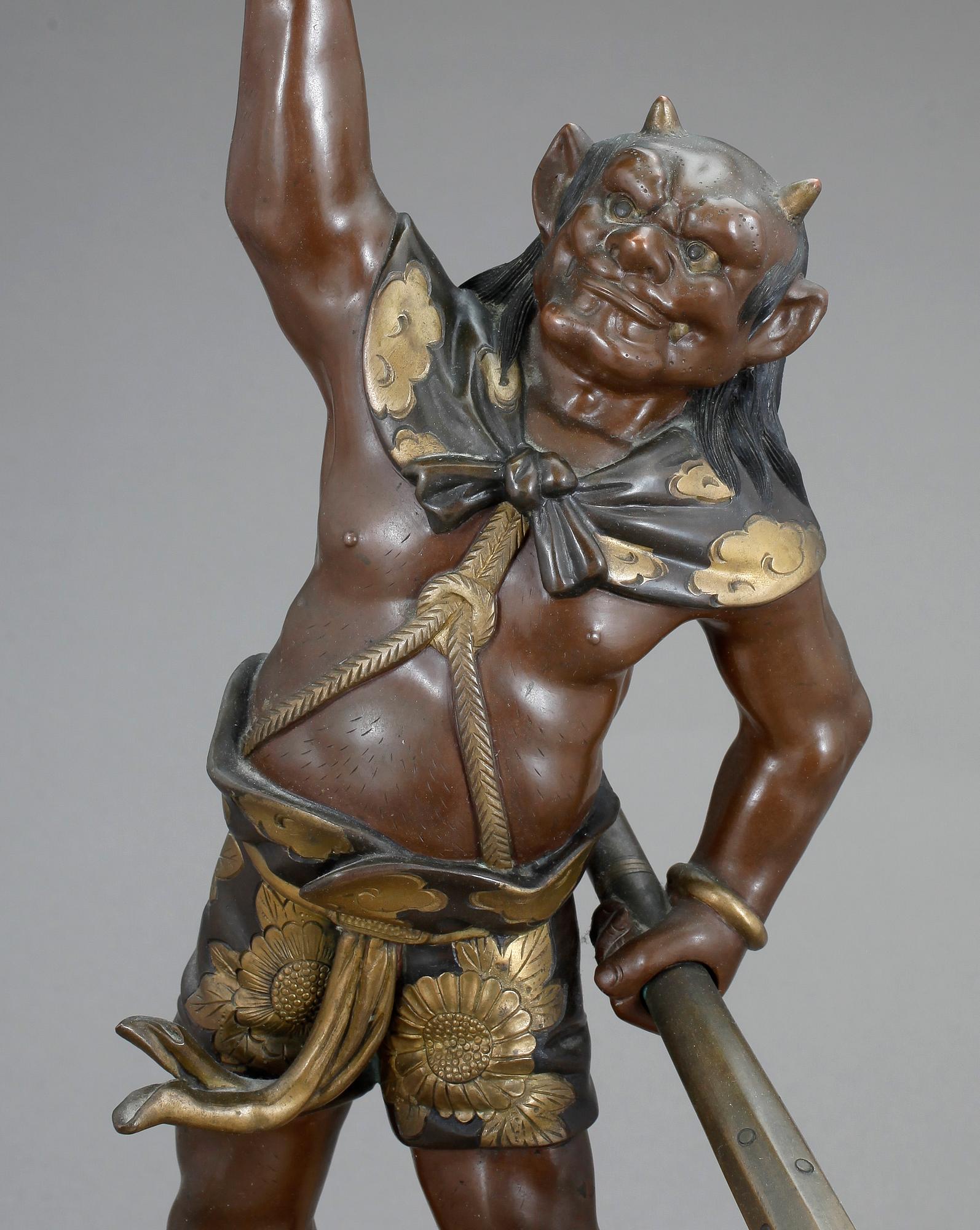 FIGURIN, patinerad metall, Japan, 1900-tal.