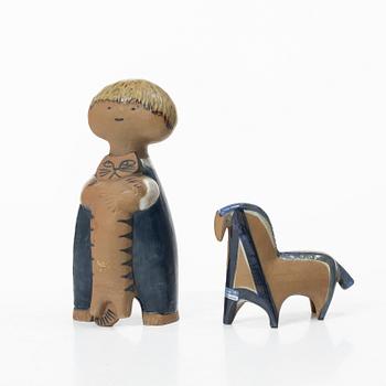 Lisa Larson, figurines, 2 pcs, stoneware, Gustavsberg.