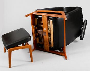 FÅTÖLJ OCH FOTPALL, Dux, 1960-tal.