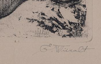 Eduard Wiiralt, etching, 1934,  signed and dated  Vernis mou 1924 in pencil.