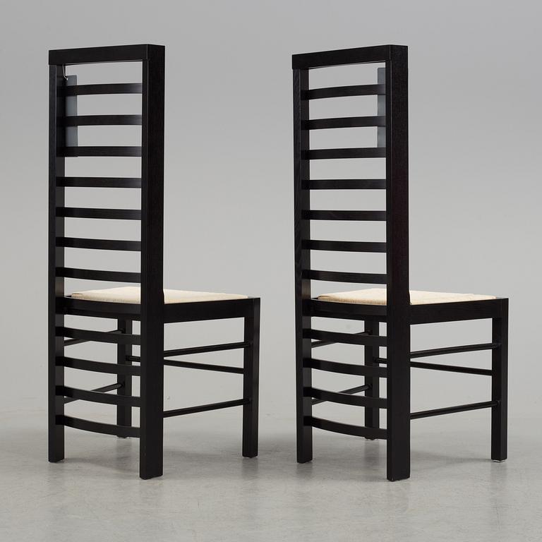 CHARLES RENNIE MACKINTOSH, stol, "Willow 2", Cassina, formgiven 1904, 1970-tal.
