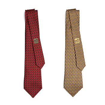 175. Hermès, two silk ties.