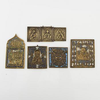 Travel icons 5 pcs Russia 18th/19th century.