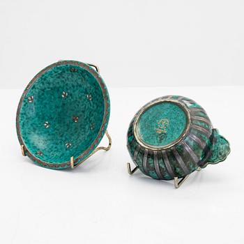 Wilhelm Kåge, samling, 7 delar, "Argenta", Gustavsberg.