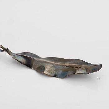 Ole Lynggaard, Chain with pendant, oxidised silver with leaf-shaped pendants, designed by Charlotte Lynggaard.