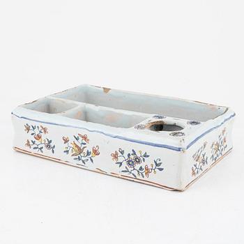 A French faience desk set, 18th Century.