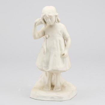 ALICE NORDIN, figurin, parian "Lyssnande flicka" Gustavsberg 1914-1926.