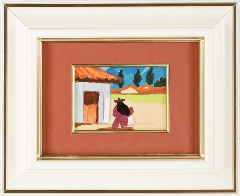 LARS NORRMAN, gouache, "Mexico", signerad.