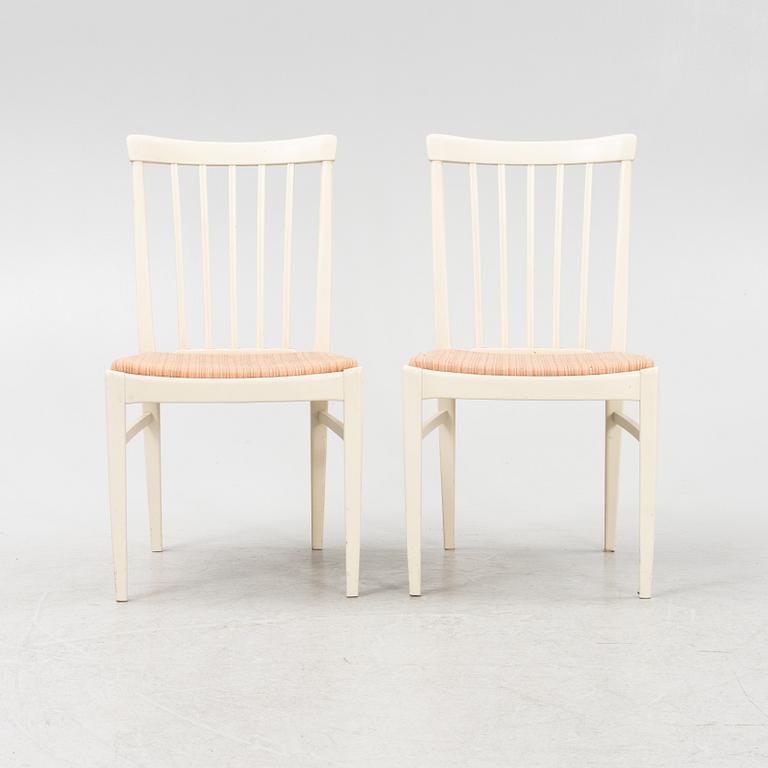 Carl Malmsten, a 'Herrgården' dining table with four chairs, Bodafors, second part of the 20th Century.
