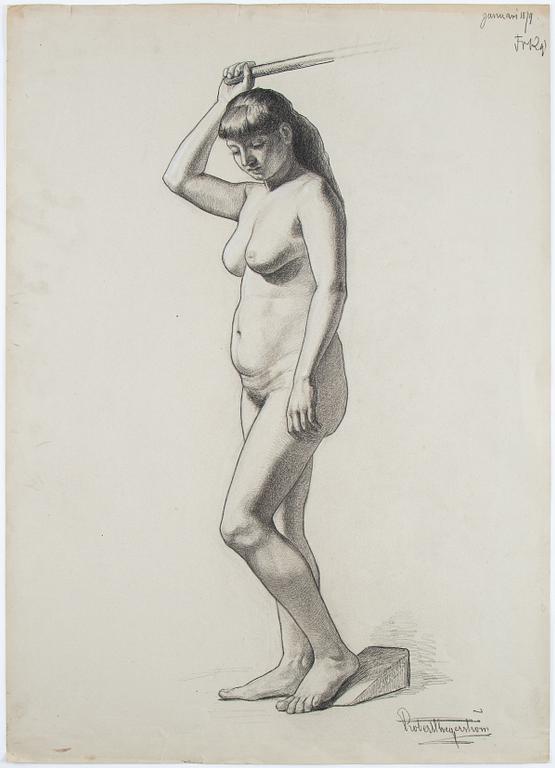 Eight signed and dated drawings by Robert Thegerström.