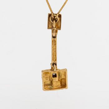 Björn Weckström, An 18K gold necklace "Thai" with an 8/8-cut diamond ca. 0.02 ct. Lapponia 1978.