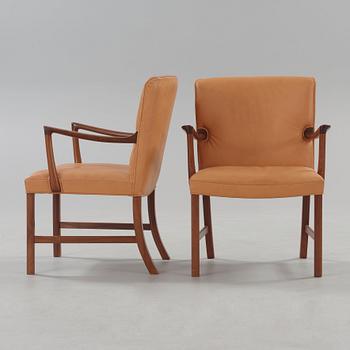 A pair of Ole Wanscher palisander armchairs, Denmark 1960's.