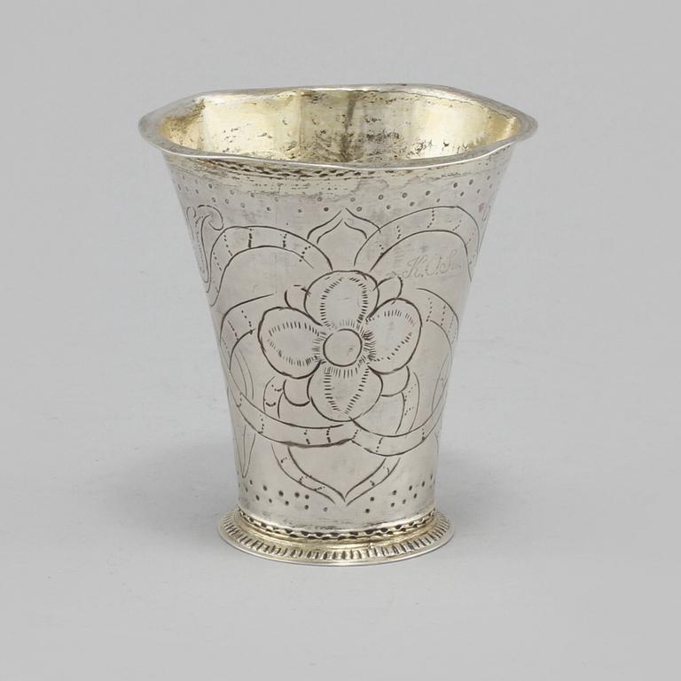 BÄGARE, silver, Göteborg, 1768, vikt 45 g.