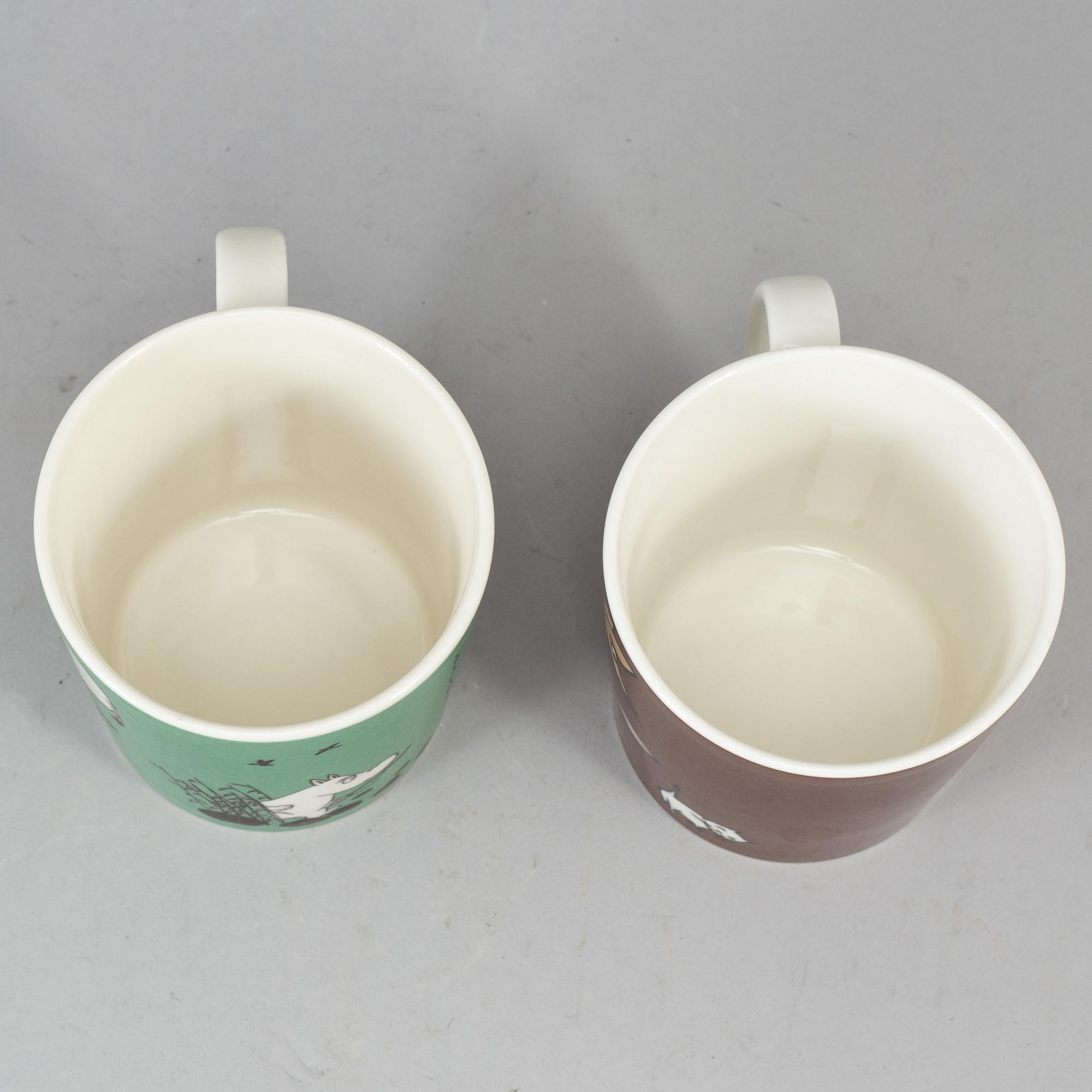 Two Moomin Characters porcelain mugs from Arabia, Finland.