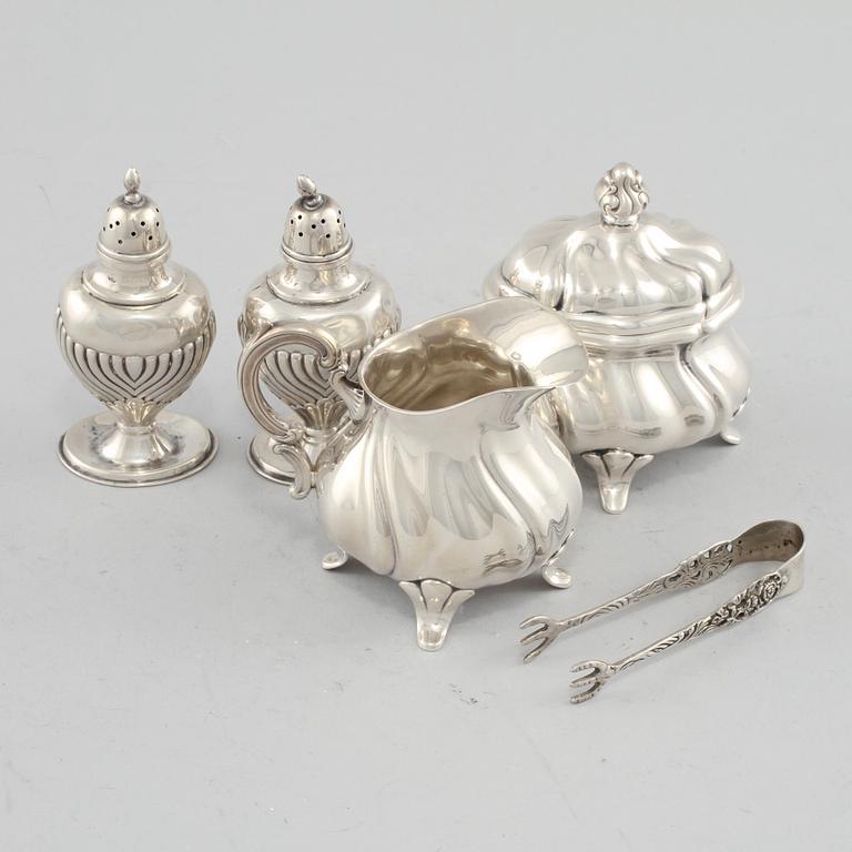 PARTI SILVER, 5 delar, 1900-tal. Vikt 220 g.