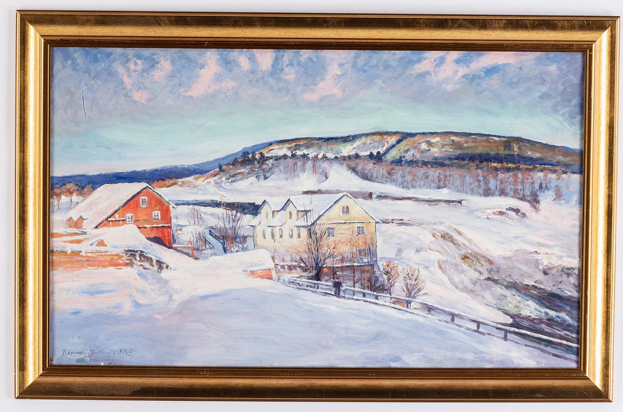 Anton Genberg, olja på duk, signerad.