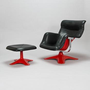 Yrjö Kukkapuro, A 1970's  'Carousel' armchair and ottoman for Haimi.