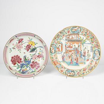 Nine Chinese porcelain plates, Qing Dynasy, 18th-19th Century.