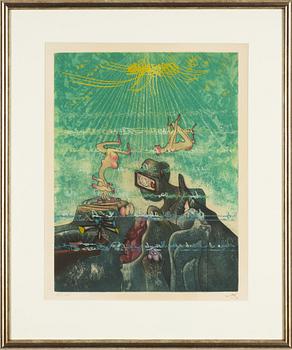 Roberto Matta, färgakvatint, 1974, signerad XXII/XXV.