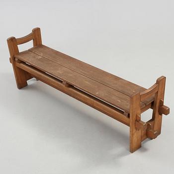 Axel Einar Hjorth, a 'Skoga' stained pine bench, Nordiska Kompaniet, Sweden 1930's.