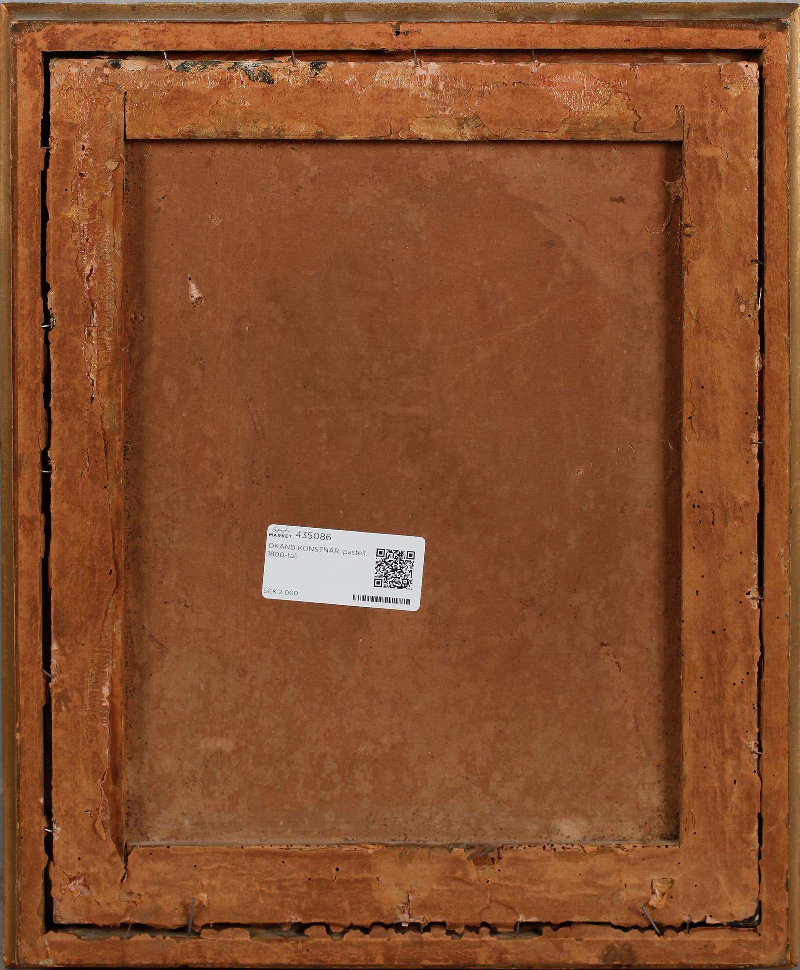 OKÄND KONSTNÄR, pastell, 1800-tal.