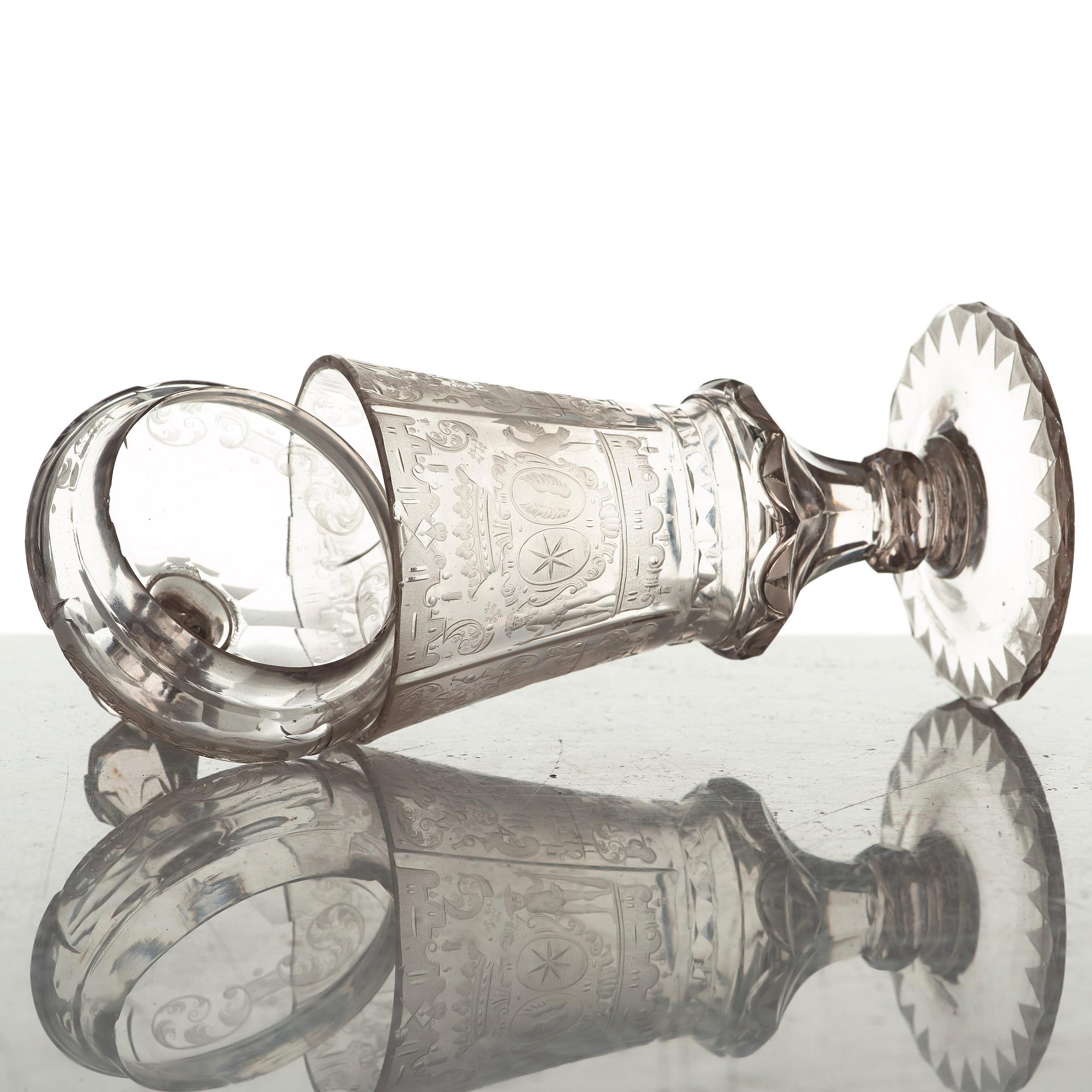 POKALGLAS Tyskland, troligen Potsdam, tidigt 1700-tal.
