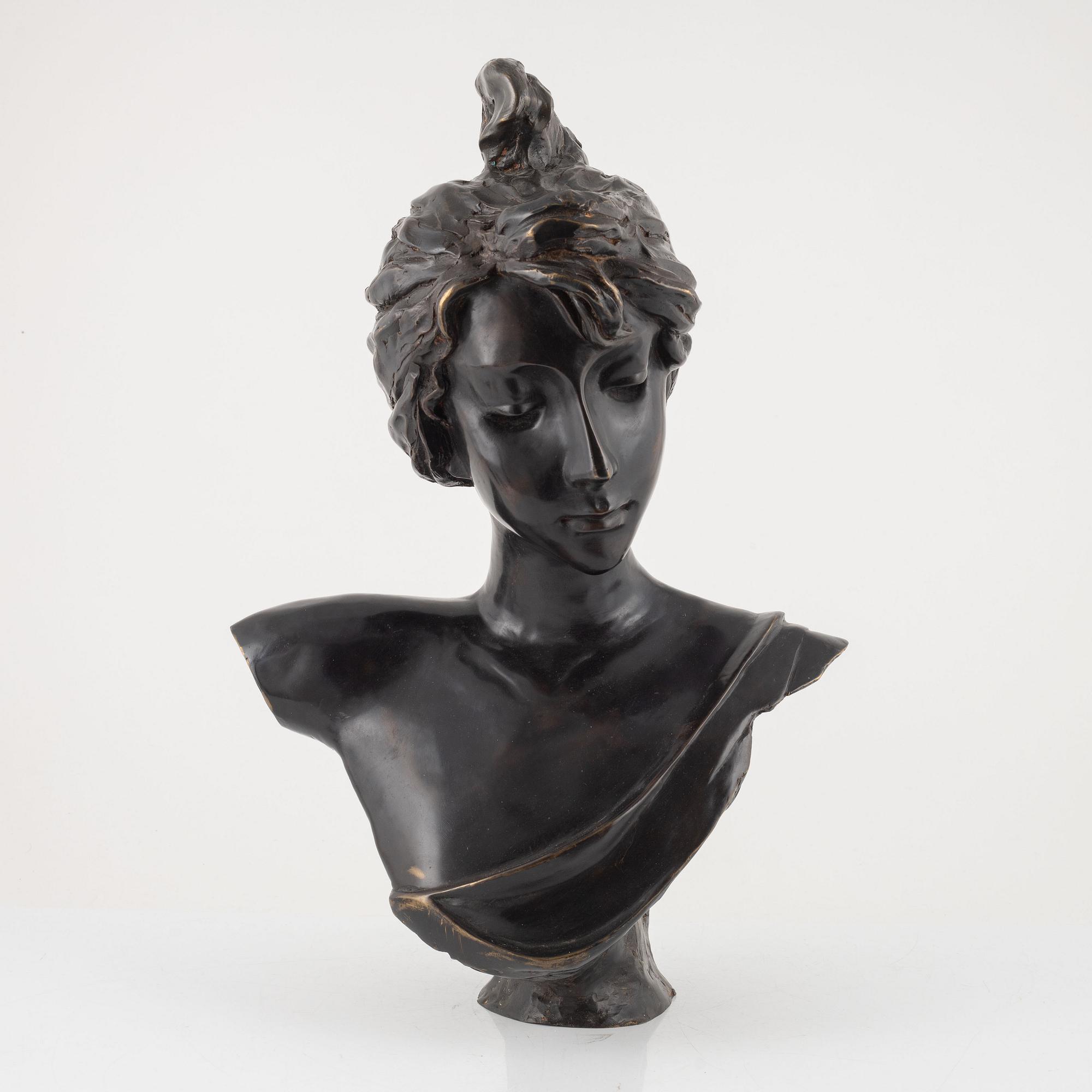 Emmanuel Villanis, efter, skulptur, brons, signerad.