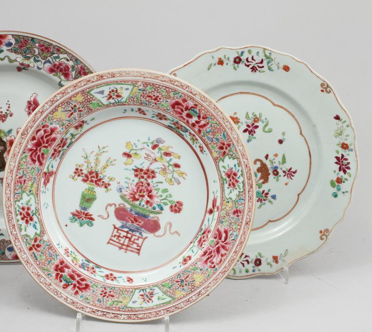 TALLRIKAR, 4 st, porslin, Kina, 1700-tal.