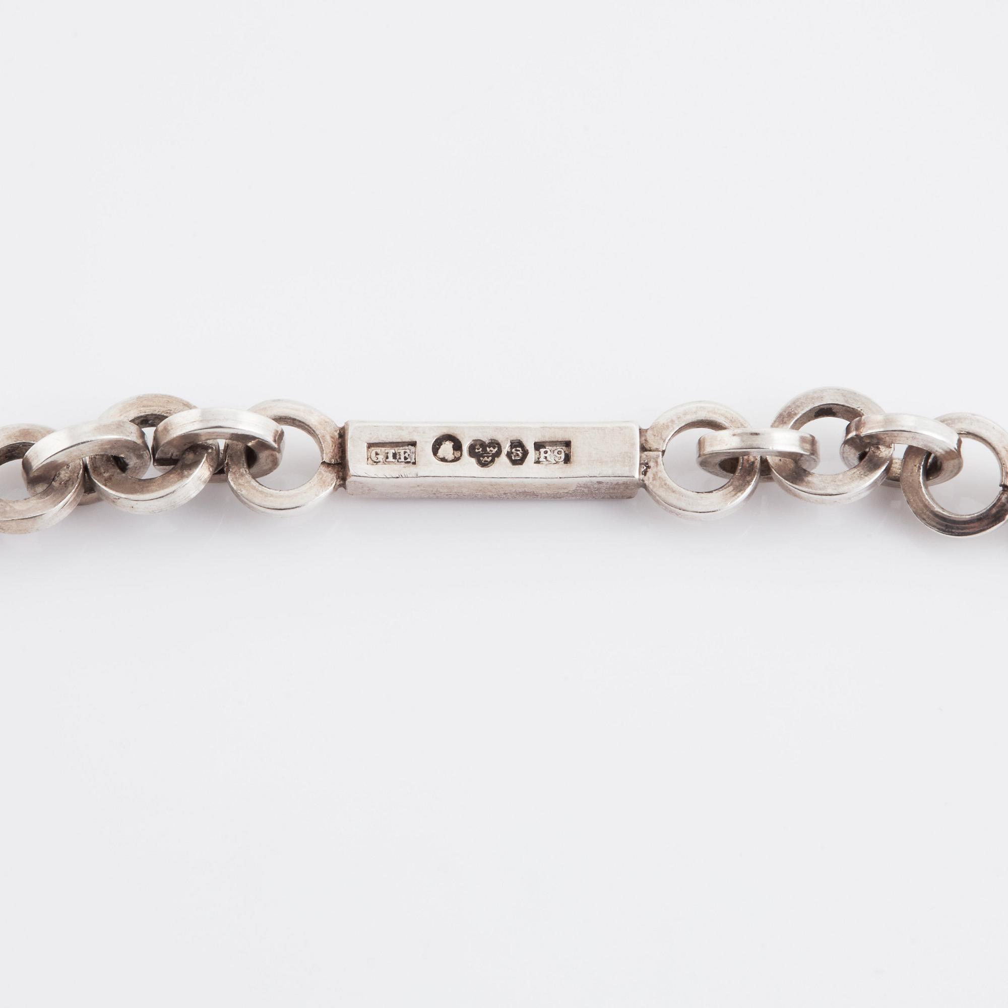Claës Giertta, collier silver med rutilkvarts, Stockholm 1967.