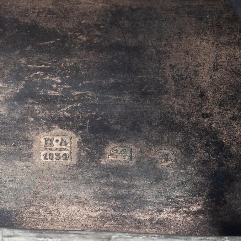 Two Russian silver boxes, Moscow 1830s.