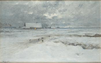 Wilhelm von Gegerfelt, Winter landscape at dusk.