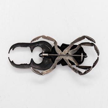 Brosch, skalbagge, silver, A. Tillander, Helsingfors 1953.