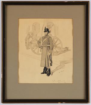 Carl Larsson, "Göta artillerist - Högvakten".