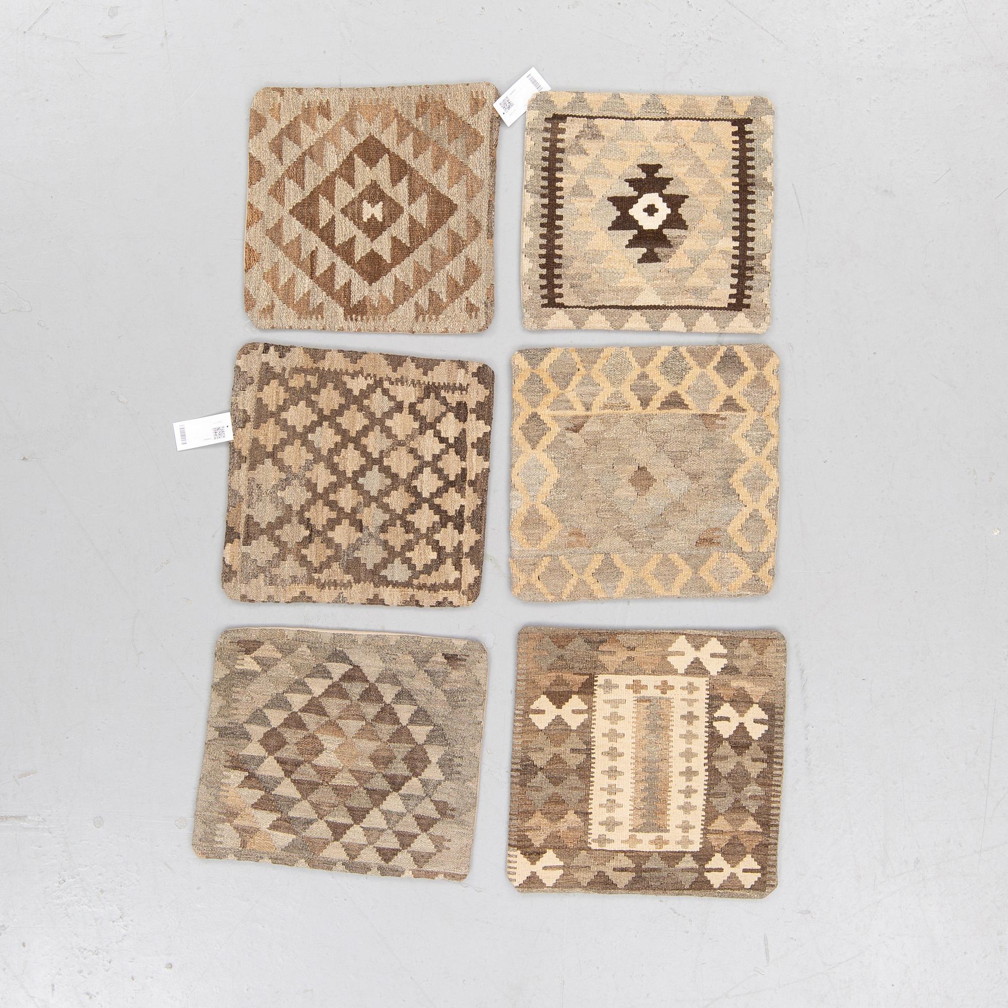 SIX KILIM CUSHIONS, AROUND 45 x 45 cm.