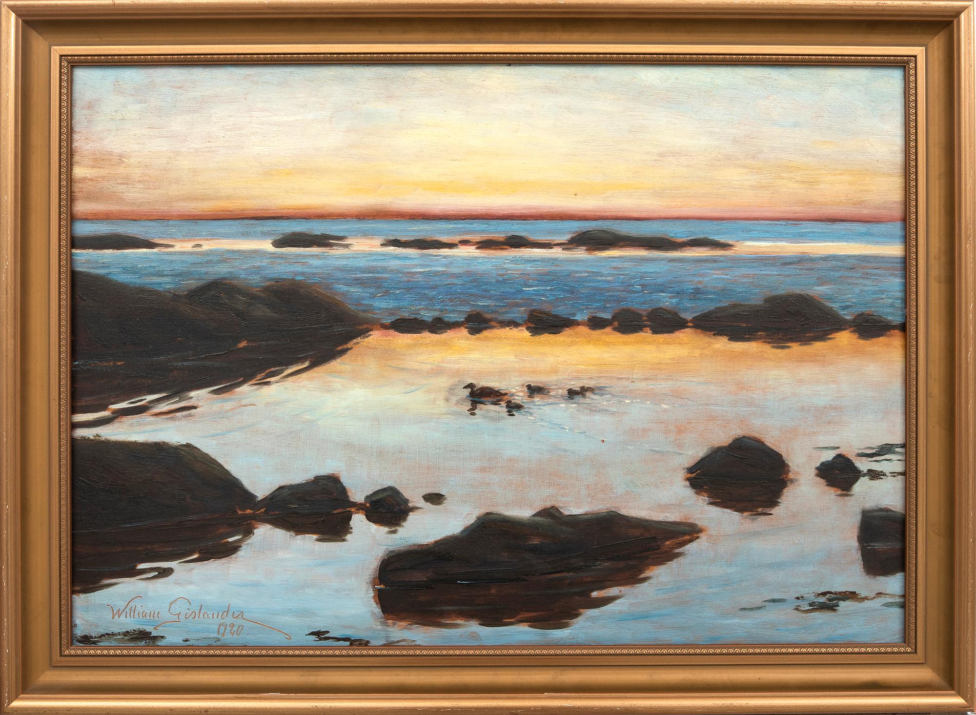William Gislander, oil on canvas, signed and dated 1920.