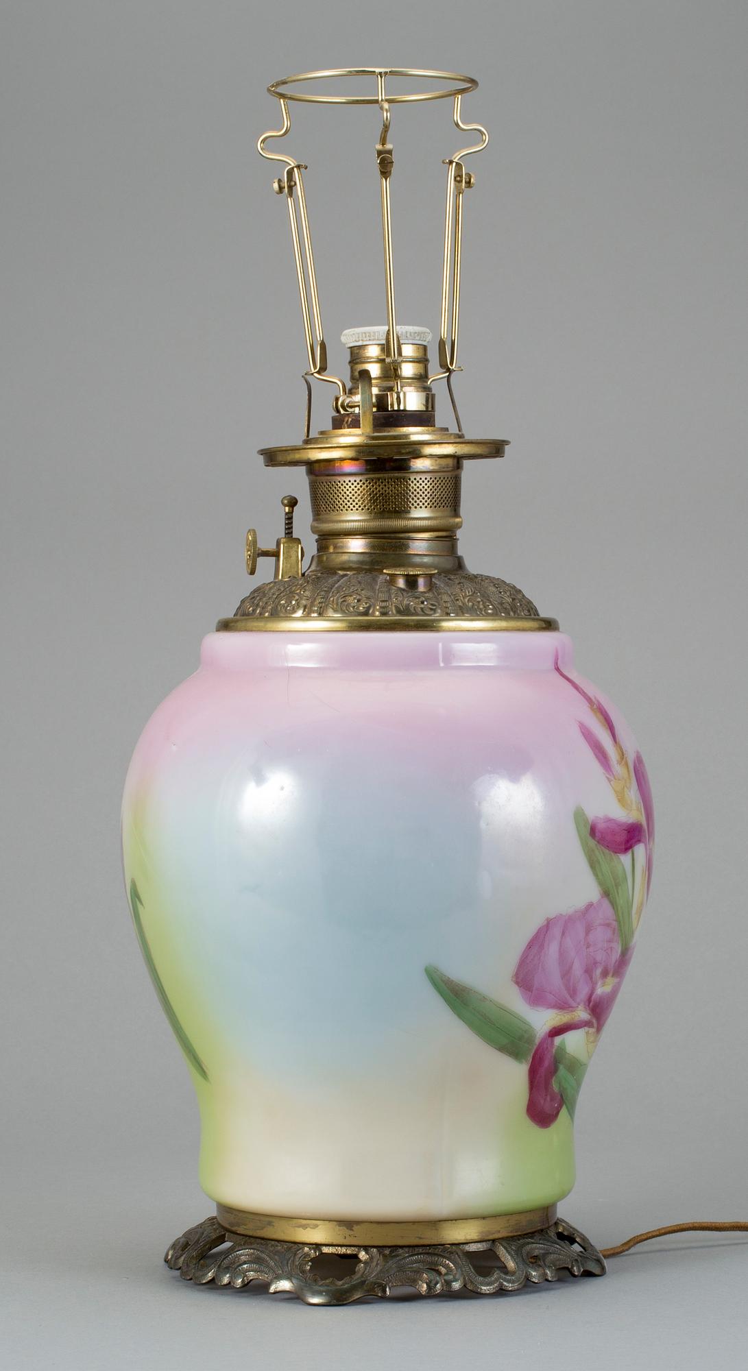 BORDSLAMPA, glas, omkring sekelskiftet 1900.