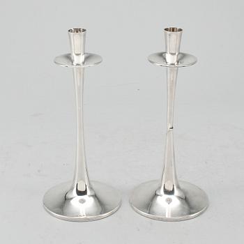 LJUSSTAKAR, ett par, silver, MGAB Uppsala, 1966.
